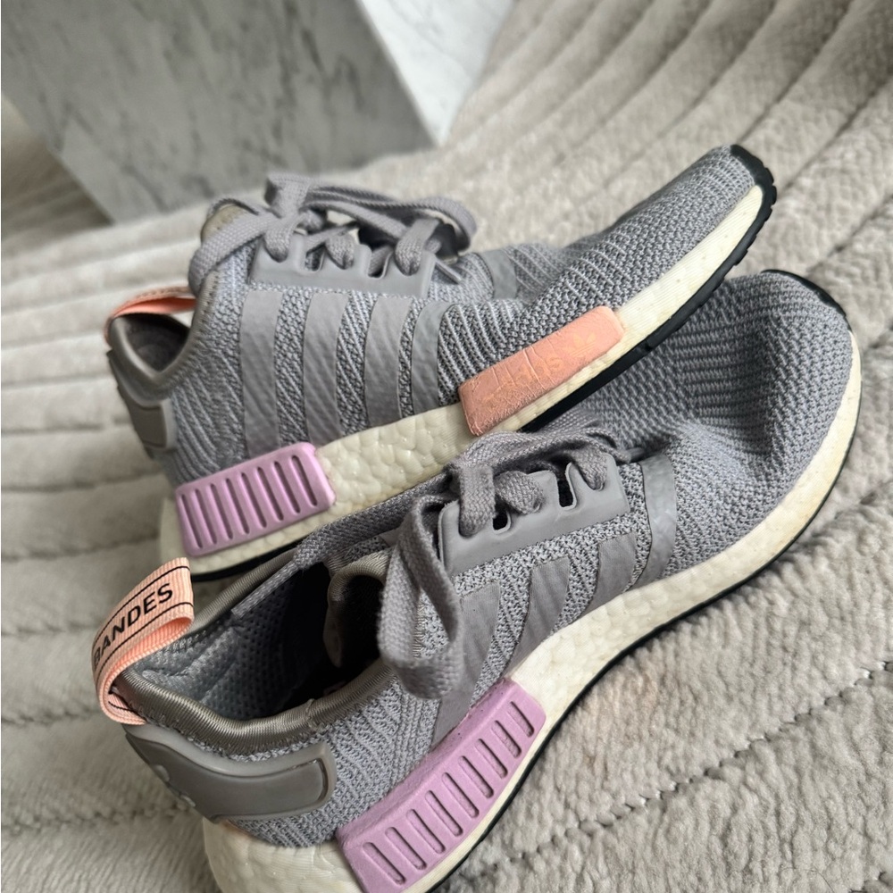 Adidas NMD R1 Grey Pink Women's Shoes - Picture 2 of 4